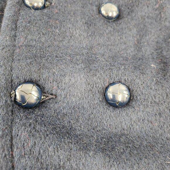 Vintage May May Kids Winter Coat Size 8 Detachable Hood Blue Red - Picture 2 of 11